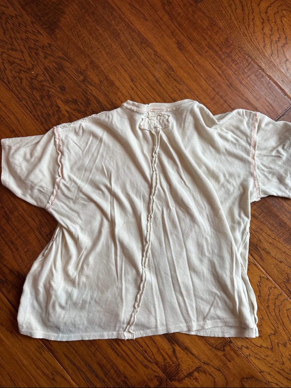 Free People Cream Graphic Tee with Pink Rose Heart and Arrow sz XS - Picture 4 of 5